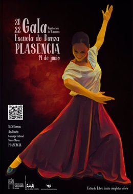 Cartel de la gala de fin de curso de la Escuela de Danza de Plasencia