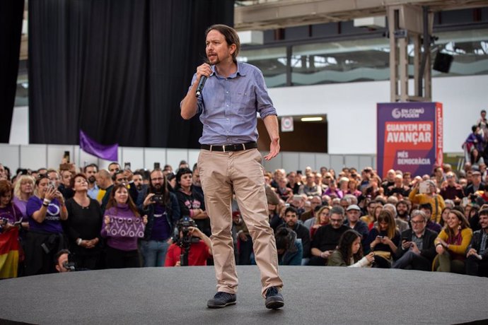 Archivo - El secretario general de Podemos, Pablo Iglesias, en el marco de las campaña a las elecciones de abril de 2019.