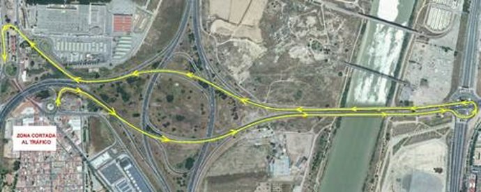 Obras en el nudo de La Pañoleta, en Camas (Sevilla).