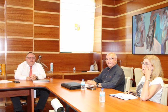 Alejandro Vázquez (izquierda) durante la reunión con el Consejo Autonómico de Enfermería.