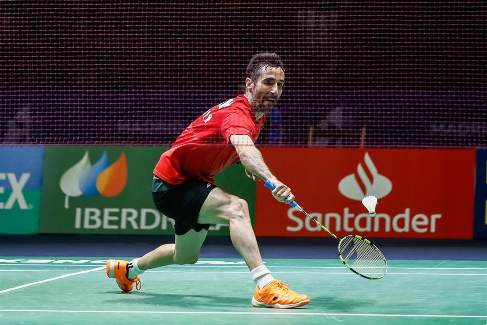 Archivo - El jugador español de bádminton Pablo Abián durante el Europeo de Madrid 2022