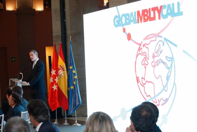 El Rey durante su discurso en la cena oficial de Global Mobility Call (GMC) 2022, el nuevo proyecto de Ifema Madrid y Smobhub