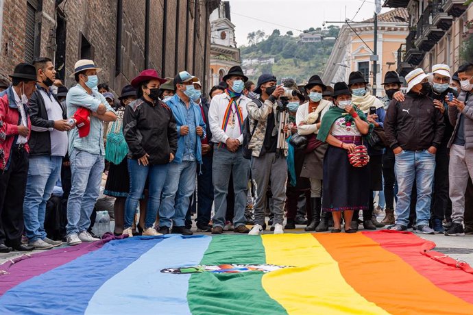 Archivo - Movilización de la Confederación de Nacionalidades Indígenas del Ecuador (CONAIE) en Quito