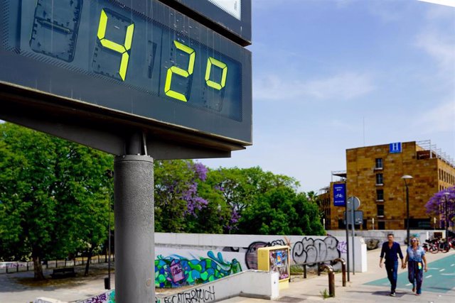Un termómetro urbano en Sevilla.