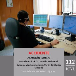 Gráfico elaborado por el 112 con datos sobre el accidente mortal en la A-15 en Almazán
