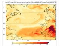Nuevo episodio de intrusión de polvo procedente de África desde este martes