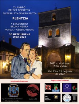 Cartel de X edición del festival de novela negra Bruma Negra, de Plentzia