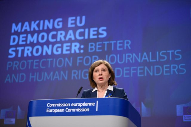 Archivo - La vicepresidenta de la Comisión Europea responsable de Estado de Derecho, Vera Jourová.