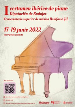 Cartel del Certamen de Piano de la Diputación de BAdajoz