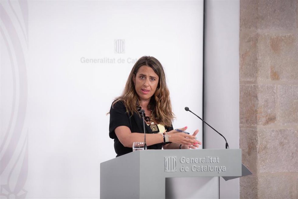 La portavoz del Govern, Patrícia Plaja, durante una rueda de prensa tras el Consell Executiu.