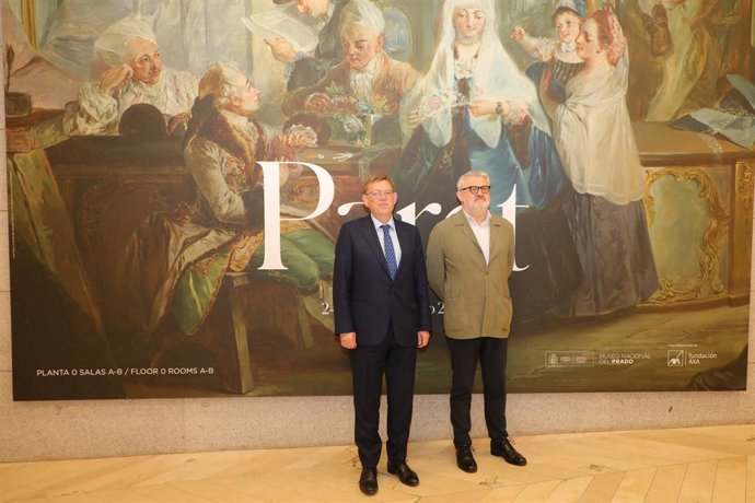 El presidente de la Generalitat Valenciana, Ximo Puig, y el director del Museo del Prado, Miguel Falomir.