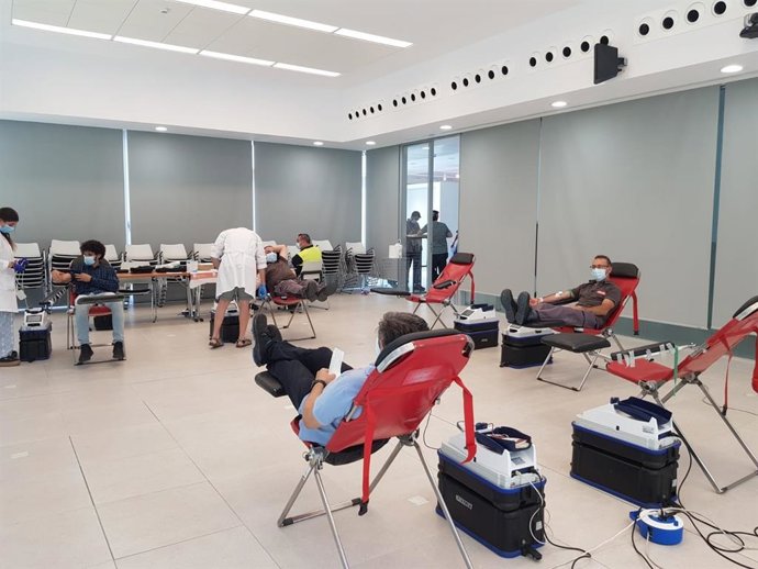 Punto de extracción instalado con motivo del Día del Donante de Sangre.