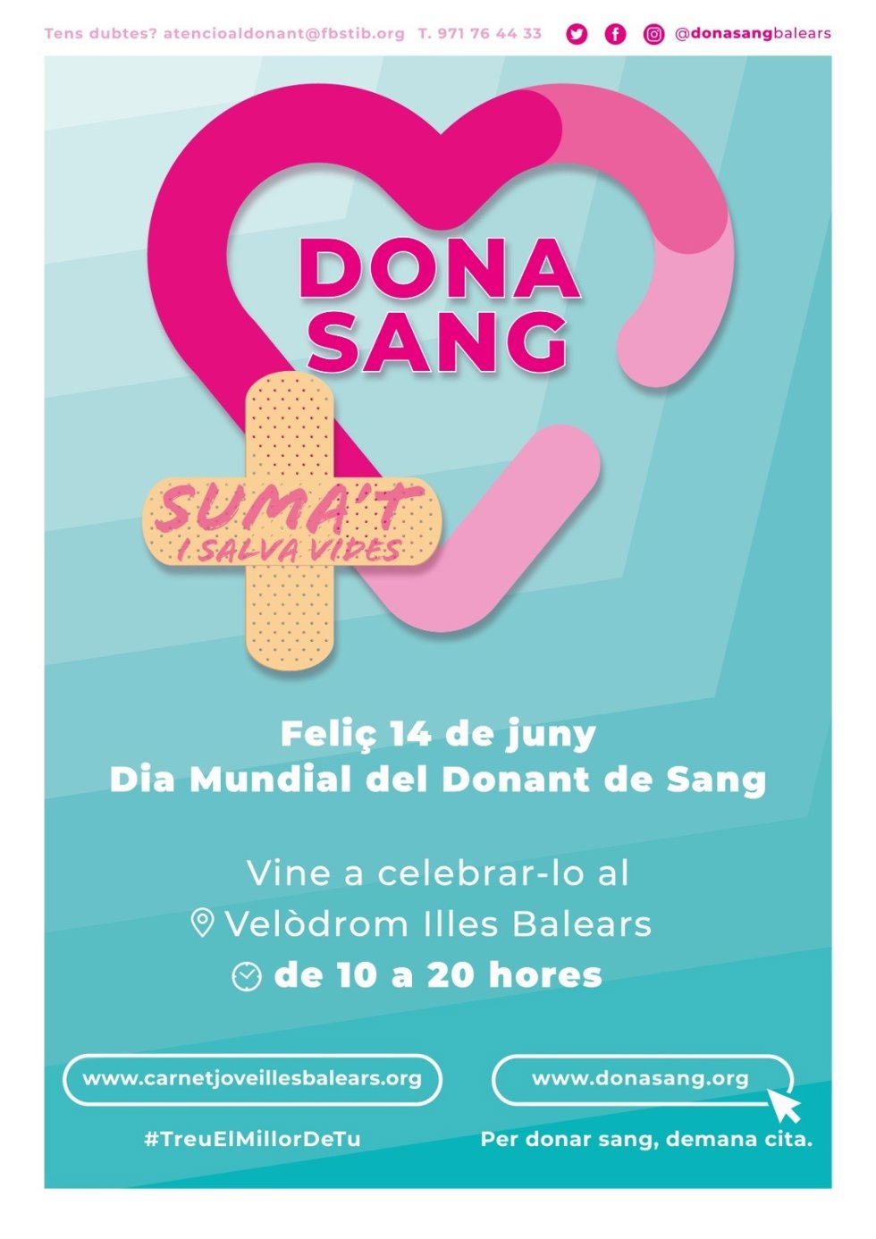 Cartel del Día Mundial del Donante de Sangre.