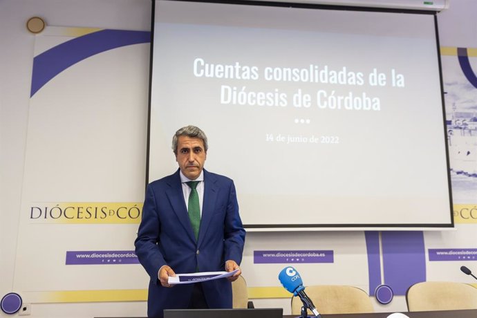 El ecónomo diocesano, José Luis Vidal Soler, en la presentación de las cuentas de la Diócesis cordobesa.