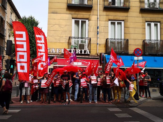 Concentración de CCOO frente al Ministerio de Justicia, a 14 de junio de 2022, en Madrid.