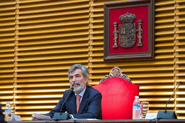 Archivo - El presidente del Supremo y del CGPJ, Carlos Lesmes, clausura las XXX Jornadas Nacionales de Jueces Decanos, en el Palacio de Justicia, a 13 de mayo de 2022, en Burgos, Castilla y León (España).