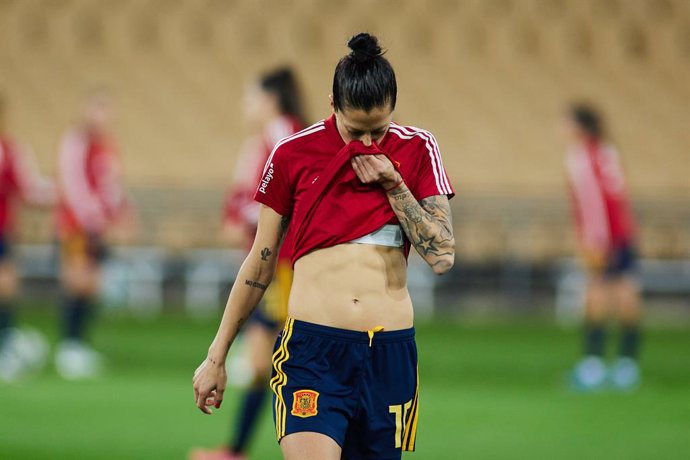 Archivo - Jennifer Hermoso of Spain gestures during FIFA Womens World Cup 2023 qualifier match between Spain and Scotland at La Cartuja Stadium on November 30, 2021 in Sevilla, Spain