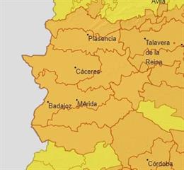 Alerta en Extremadura para el 15 de junio