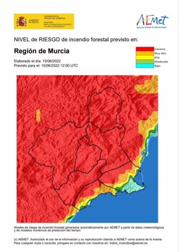 Mapa de riesgos de incendios forestales