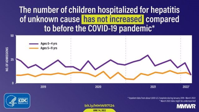 Estados Unidos concluye que el número de hepatitis aguda de origen desconocido en niños es igual a antes de la pandemia.