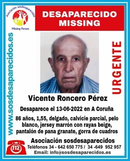 Buscan a un octoxenario que falta do seu domicilio na Coruña