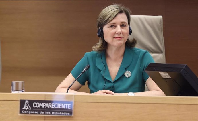 La vicepresidenta de la Comisión Europea, Responsable de Valores y Transparencia, Vera Jourová, a su llegada a la Comisión de Justicia del Congreso de los Diputados, a 14 de junio de 2022, en Madrid (España).