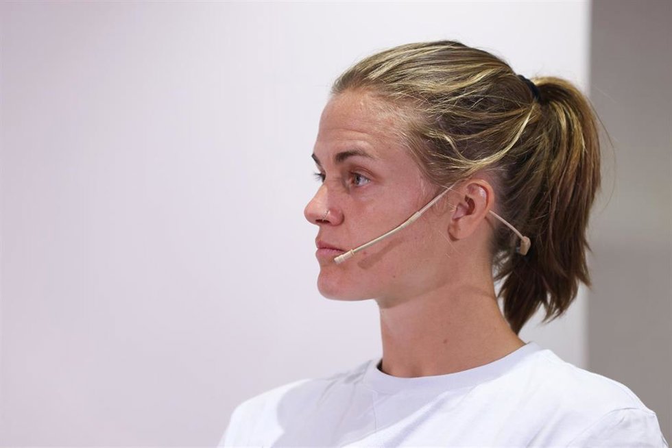 La capitana de la selección española Irene Paredes durante los  Desayunos Deportivos Europa Press