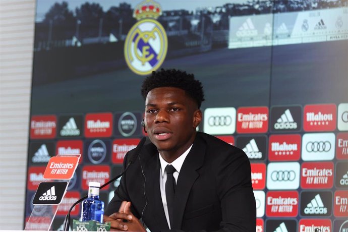 Aurelién Tchouaméni, en su presentación con el Real Madrid