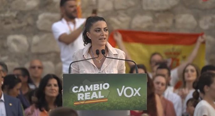 La candidata de Vox a la Presidencia de la Junta de Andalucía, Macarena Olona.