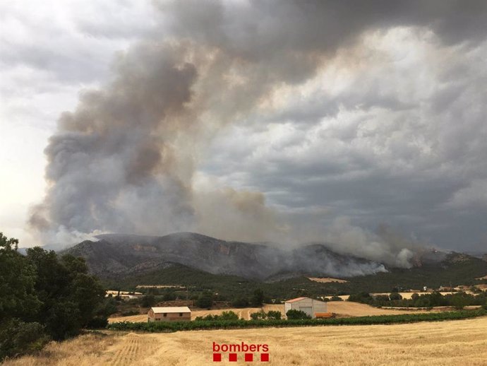 Incendios.- Los Bomberos de Cataluña afrontan "la tormenta perfecta" con tres grandes incendios simultáneos