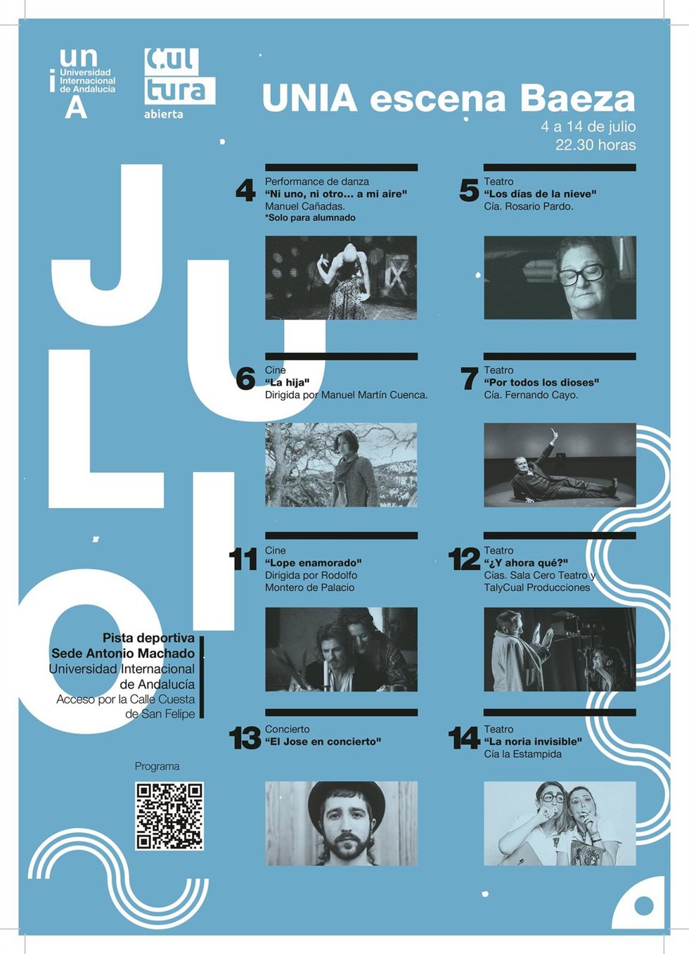 Cartel con la programación