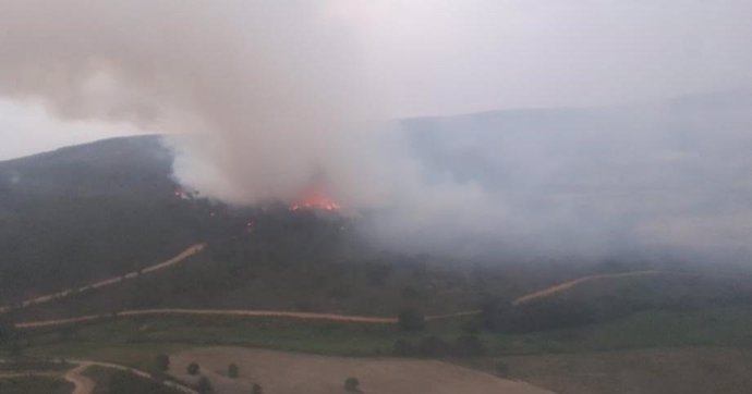 Imagen de uno de los focos del incendio de la Sierra de la Culebra.