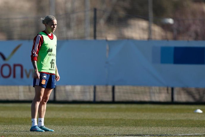 Archivo - Mapi León durante un entrenamiento de la selección española de fútbol en la Ciudad del Fútbol de Las Rozas