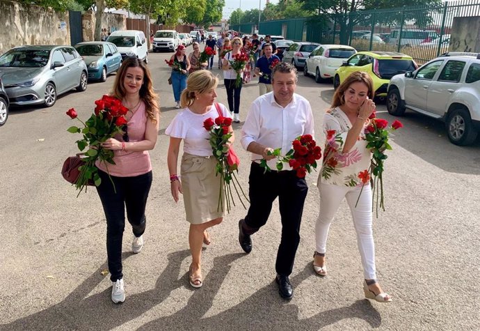 El secretario general del PSOE de Sevilla, en un acto electoral con motivo de las elecciones del próximo 19 de junio.