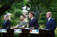 Macron, Scholz, Iohannis y Draghi piden otorgar "inmediatamente" a Ucrania el status de candidato a la adhesión a la UE