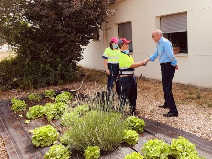 El diputado general de Álava, Ramiro González, visita la explotación agraria,