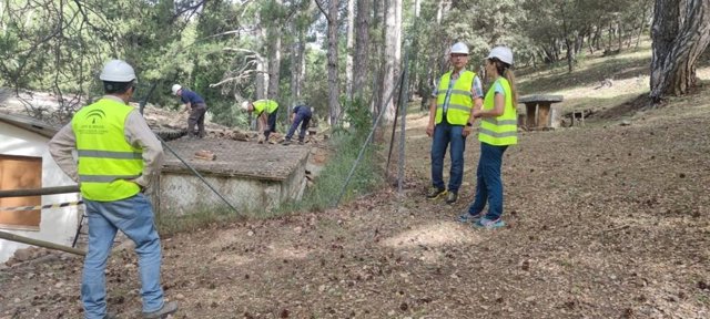 Visita a las obras en el quiosco.
