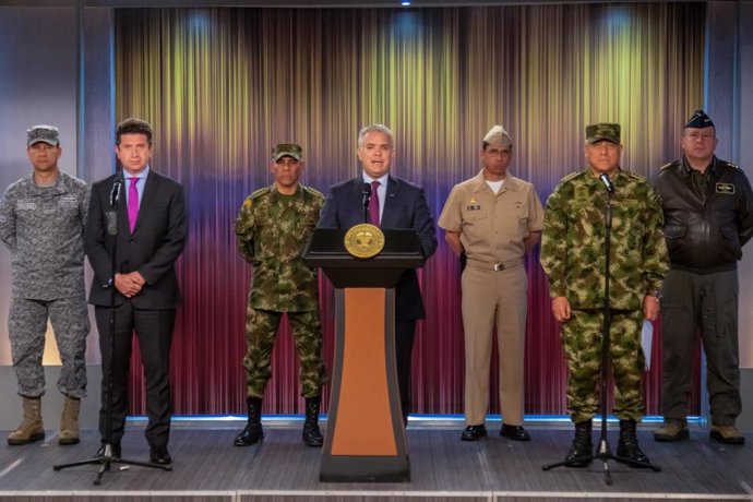 El presidente de Colombia, Iván Duque, durante una rueda de prensa.