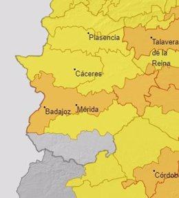 Alerta en Extremadura para el 17 de junio
