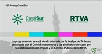 Canal Sur Televisión abre la jornada de huelga por la estabilización de su plantilla sin emisión hasta las 07.30 horas