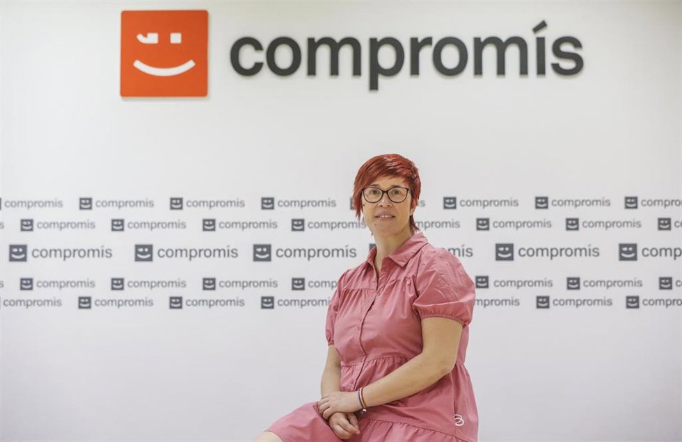 Archivo - La secretaria general de Més Compromís, gueda Micó, responde durante una entrevista a Europa Press, a 5 de julio de 2021, en Valencia, Comunidad Valenciana, (España).