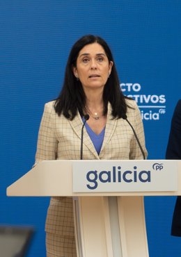 La secretaria general del PPdeG, Paula Prado, en rueda de prensa.