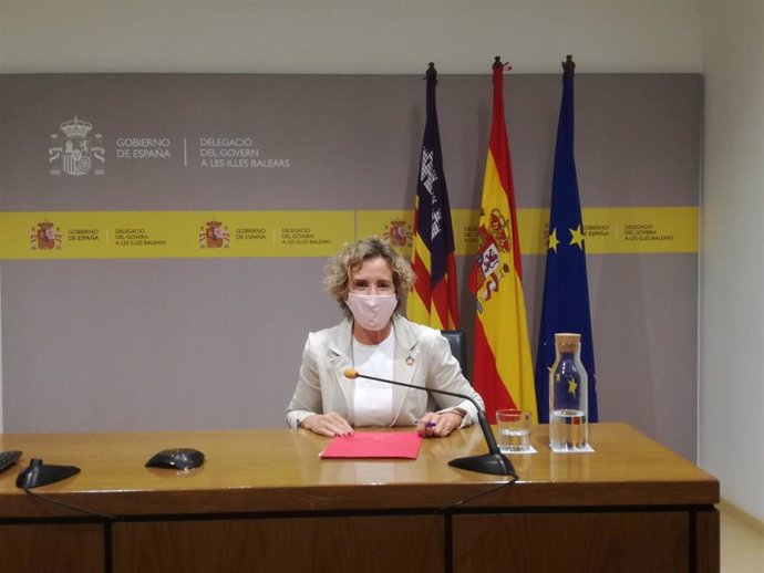 Archivo - La delegada del Gobierno en Baleares, Aina Calvo, en una rueda de prensa. Archivo.