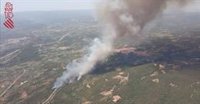 El incendio de Viver (Castellón) se extiende al municipio de Caudiel, donde se sitúa el foco con mayor fuerza