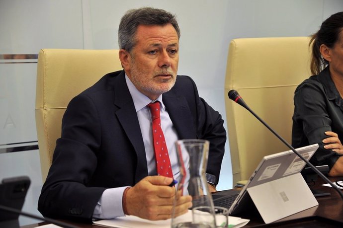 El director general de Movilidad e Infraestructuras Viarias de la Junta de Extremadura, José Luis Andrade, en la Asamblea