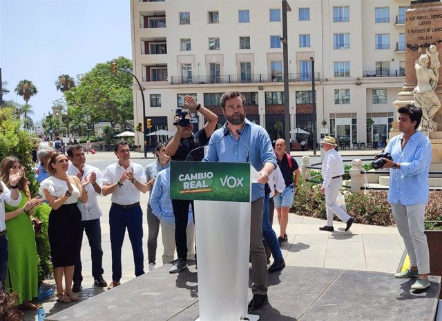 El portavoz de Vox en el Congreso, Iván Espinosa de los Monteros, en un acto por las elecciones andaluzas en Málaga
