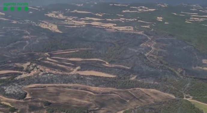 Imatge de l'incendi de Castellar de la Ribera (Lleida)