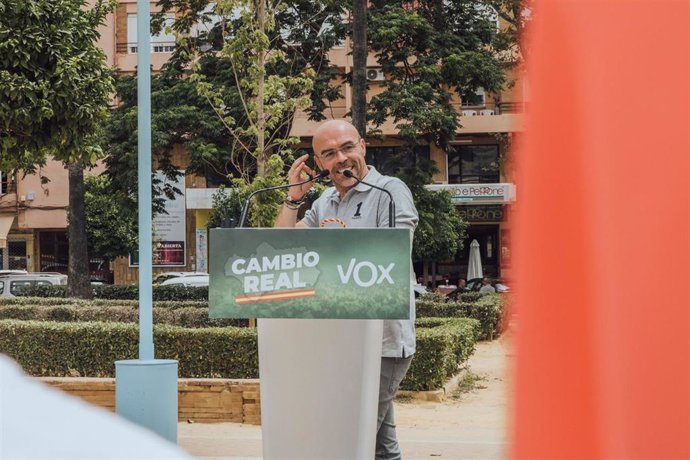 El vicepresidente de Acción Política de Vox y eurodiputado, Jorge Buxadé, este viernes en Huelva.