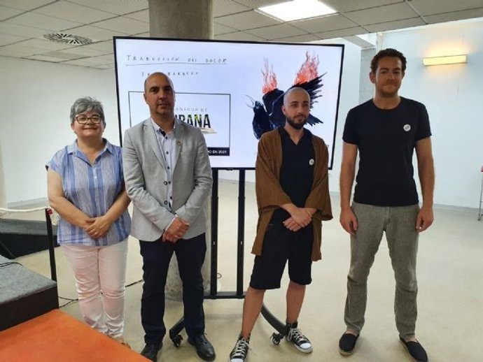 El alcalde de Molina de Segura, Eliseo García; la concejala de Cultura, Soledad Nortes; el ganador del premio Fran Barreno; y el embajador de Subirana 2022, Alberto Caride