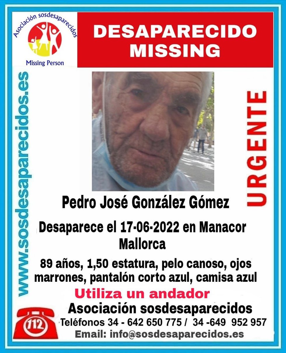 Buscan a un hombre de 89 años, que camina con andador, desaparecido este viernes en Manacor.